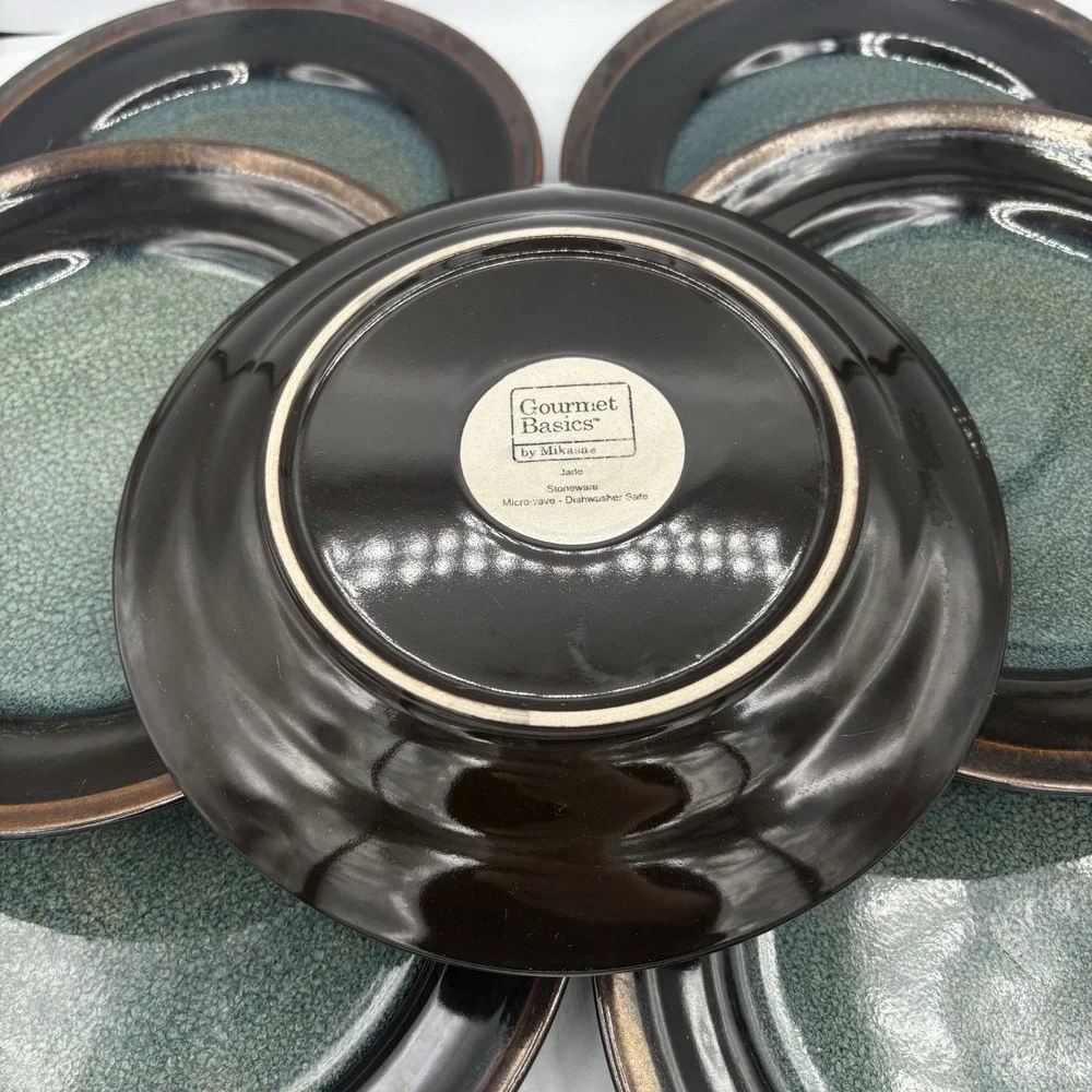 Mikasa Gourmet‎ Basics Salad Plates Jade Stoneware  8 5/8